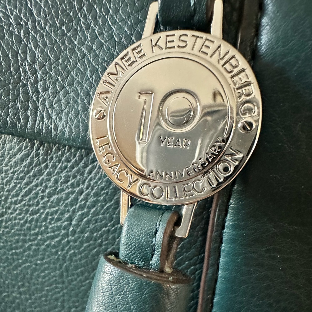 Aimee Kestenberg Teal Leather Satchel The Suzie 10th Anniversary GUC - Picture 3 of 16